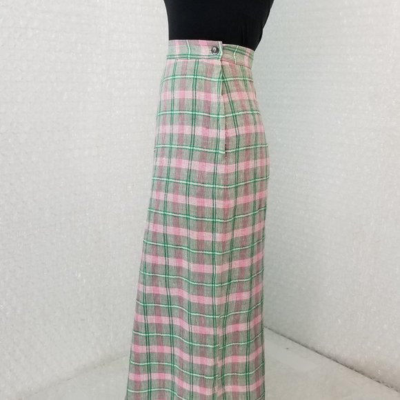 1960s Saks Fifth Avenue plaid maxi skirt - Picture 4 of 8